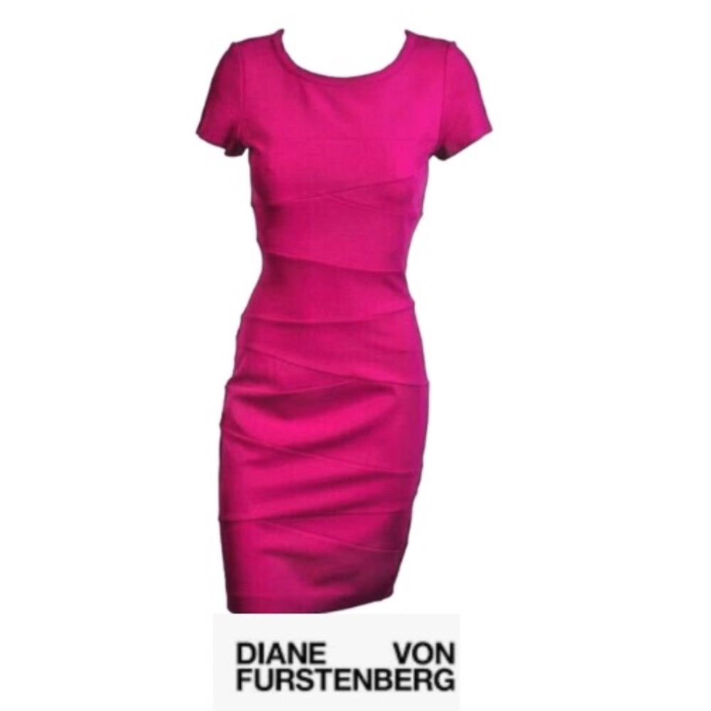 DVF fuchsia body con dress
